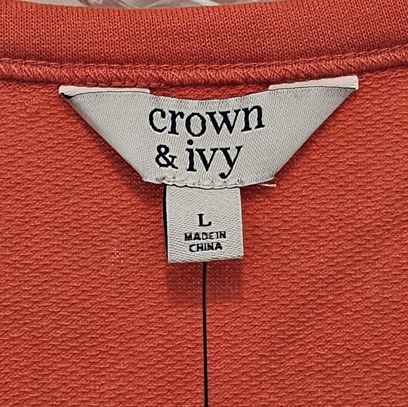 crown & ivy Vibrant Orange Tank Top, NWT, Size Large - Picture 3 of 7